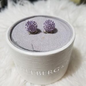 12mm Violet Sparkle Ball Earrings